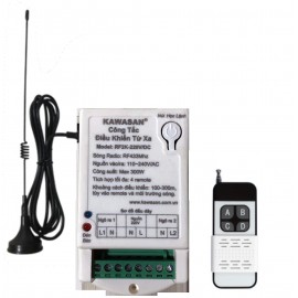 Công tắc điều khiển từ xa - 2 kênh, anten dài, gồm remote, RF2KB 220V-RM4B